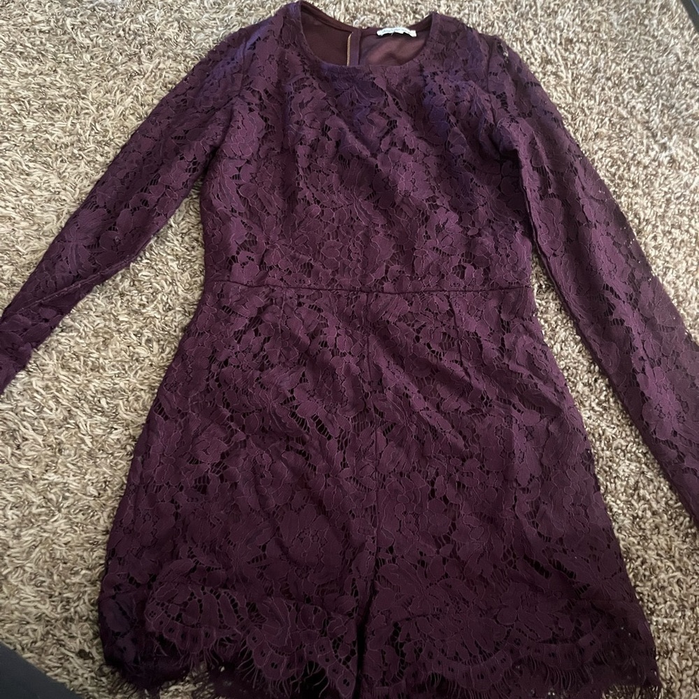 Long sleeve deep purple romper
